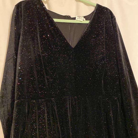 CANDIE’S Glitter Velour Romper Pockets! Stretchy Long Sleeve Party Outfit - Picture 2 of 6